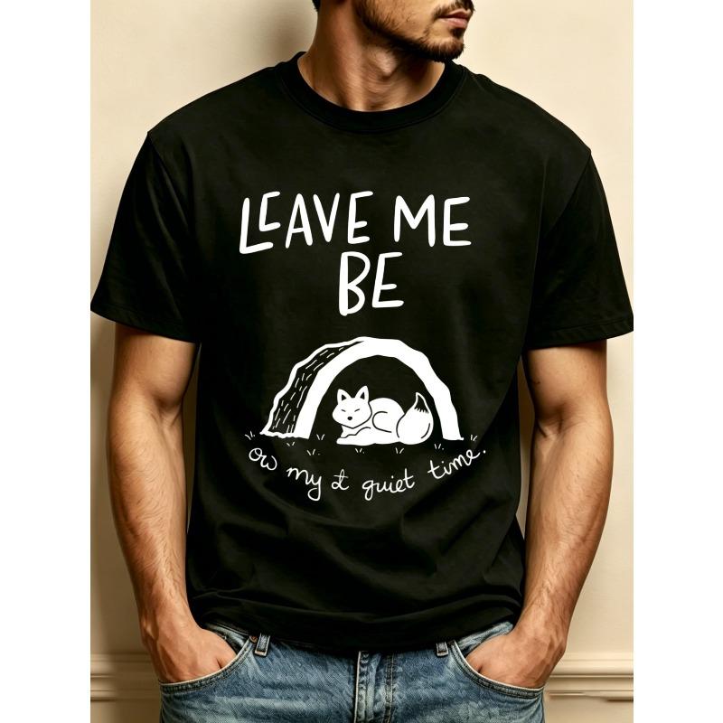 European Size Casual, Men's T-Shirt, Cat And Text Design, Casual Attire, Gift for Cat Lovers