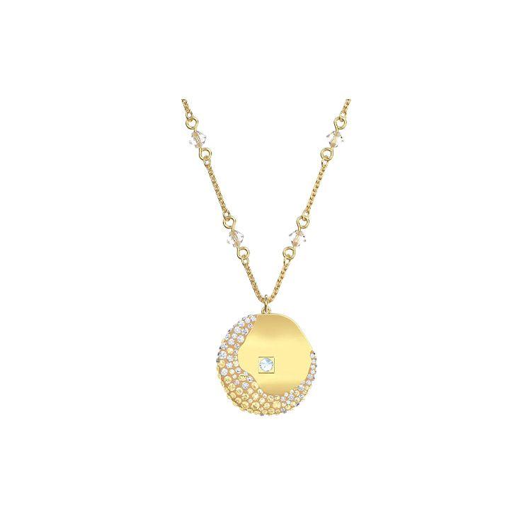 

Swarovski The Elements Round Pendant Necklace Women necklace Gold 5568266 Box (Random Color),F,Gold Plated