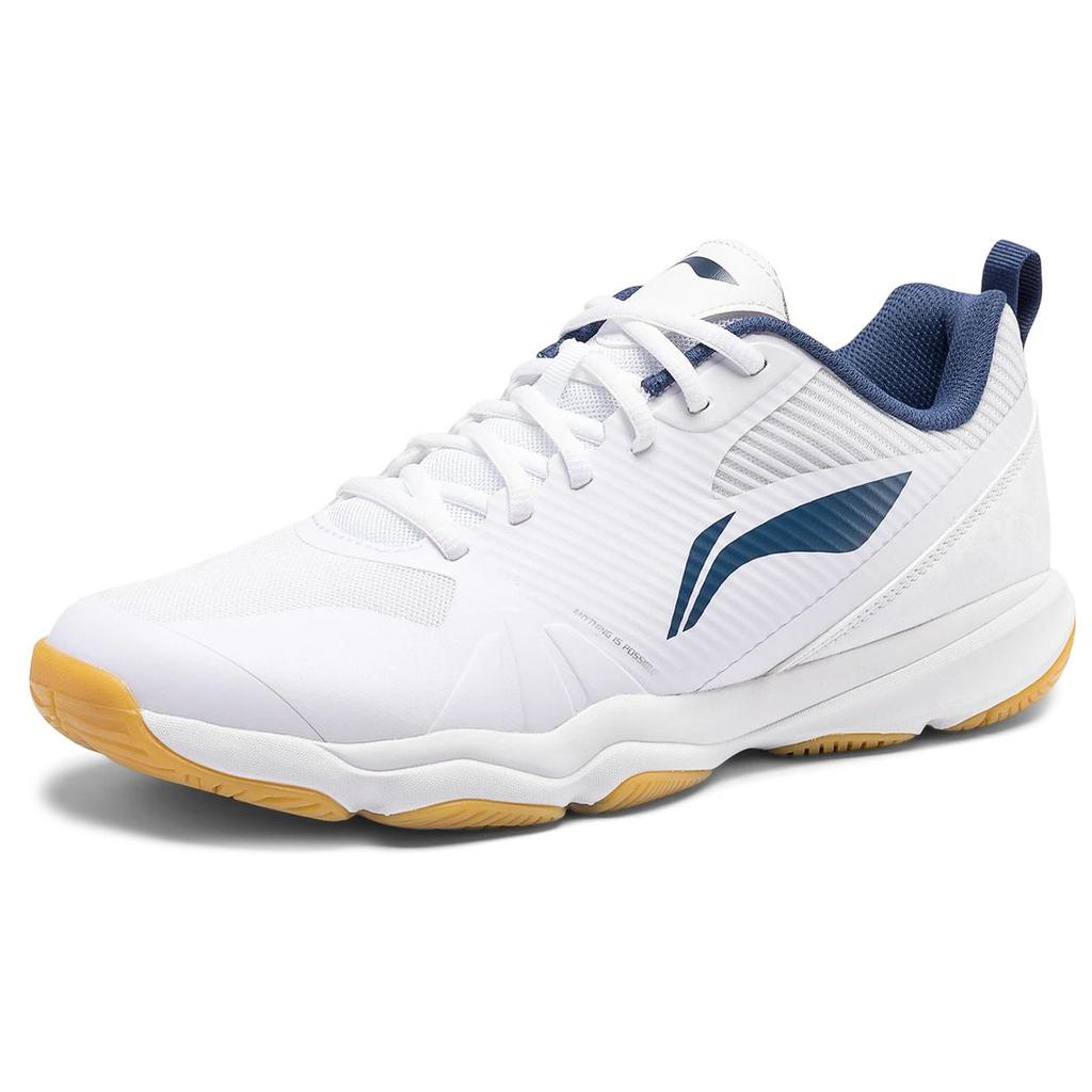 New LiNing Badminton Series CS16 Anti Slip Wear Resistant Low Top Badminton Shoes Unisex White Blue AYTS057-1