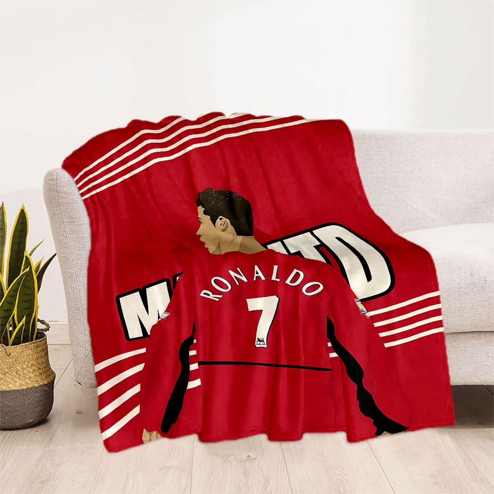 Ronaldo's Legacy In Red Flannel Blanket-Soft and Suitable for Sofas,Beds,Offices,Travel,All Seasons,Great Gift for Holidays and Birthdays.