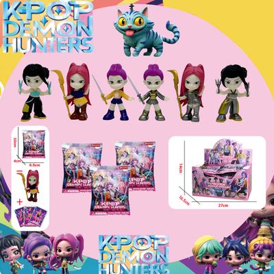 6 sztuk Blind Box Anime Łowcy Demonów Mini Figurki Kpop Urocze PVC Pudełko Tajemnicze Kolekcjonerska Lalka Model Dekoracyjny