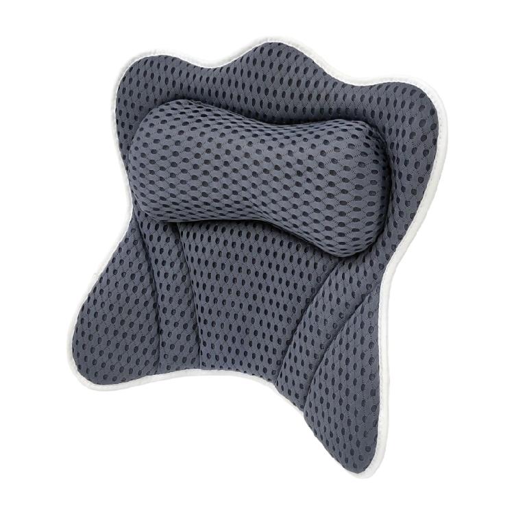 Bath Pillow Bathtubs Cushion Ergonomic Curvatures Head Neck Supports Breathable Meshes Machine Washable Cover