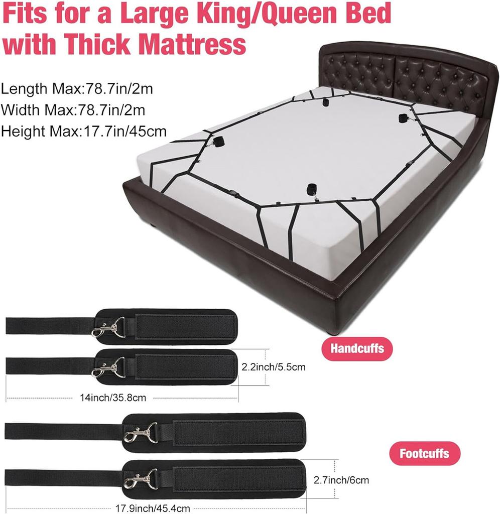 Sexuální pouta na postel Bondage Poutací systém Sexuální hra Párové hry Nylonová pouta Pouta na kotníky Pod Sextoy Sexuální doplněk