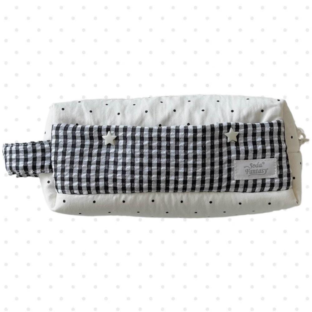 

Ins Dot Plaid Star Pencil Case Canvas Pencil Pouch Multifunctional Stationery Storage Bag Students School Organizer Supplies белый
