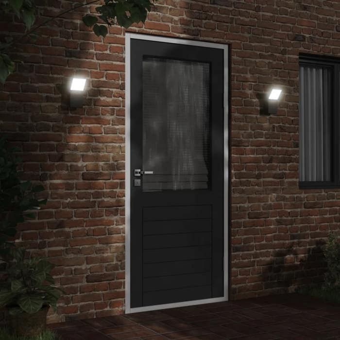 VidaXL Appliques murales LED d'extérieur 2 pcs noir, éclairage mural LED d'extérieur, lampe murale de jardin, applique 4006269