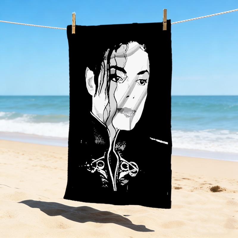 Michael Jackson Stilvolles Digitaldruck Strandtuch Schnelltrocknende Saugfähige Decke Für Strand Pool Fitnessstudio Reisen