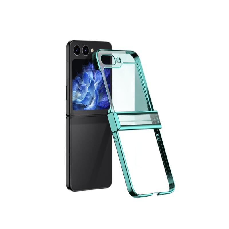 Applicable to GalaxyZFlip5 folding screen mobile phone case all-inclusive with hinge electroplating laser engraving 7th generation anti-drop case