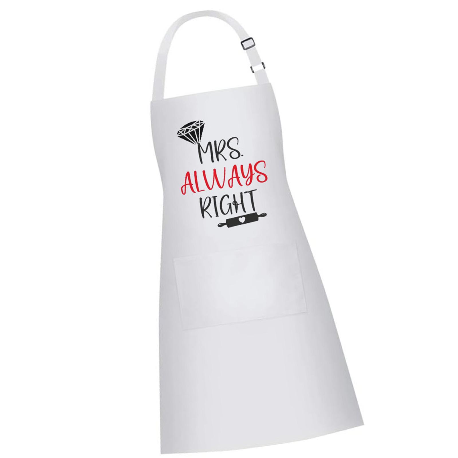 

MR & Mrs Design Couples Cooking Aprons Polyester Blend Adjustable Waist Ties Spill Protection Kitchen Apparel Set 65x74cm белый