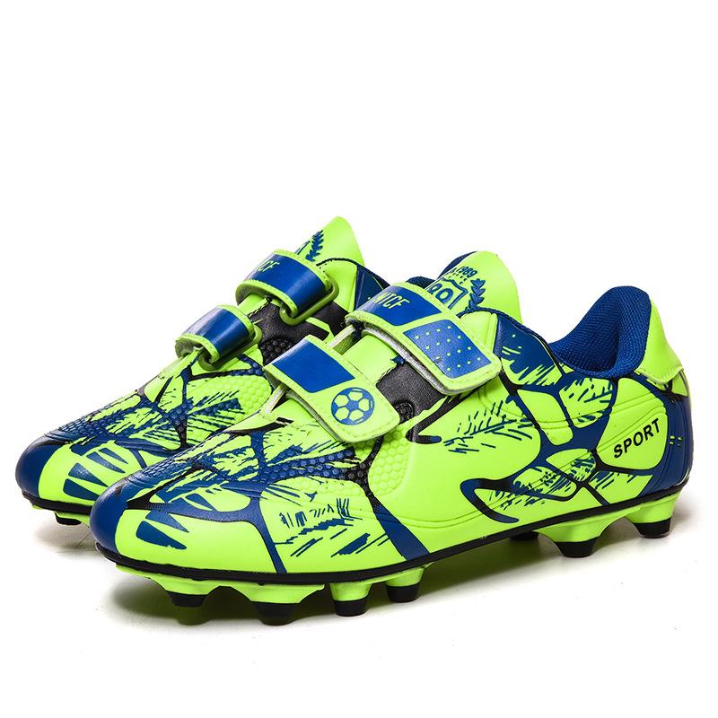 166 football shoes children youth Velcro primary school students long nails broken nail bottom leather surface sports shoes training shoes