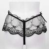 Męskie siatkowe, przezroczyste, koronkowe stringi stringi Sissy T-Back Figi Bowknot Bielizna