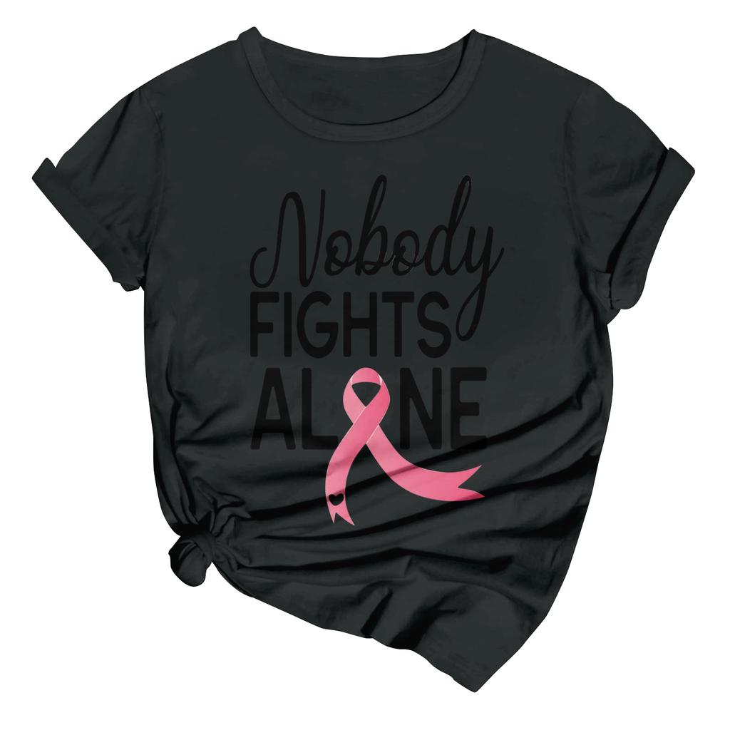 Women's Casual Halloween Breast Print T-Shirt Round Neck Pullover Short Sleeve Top