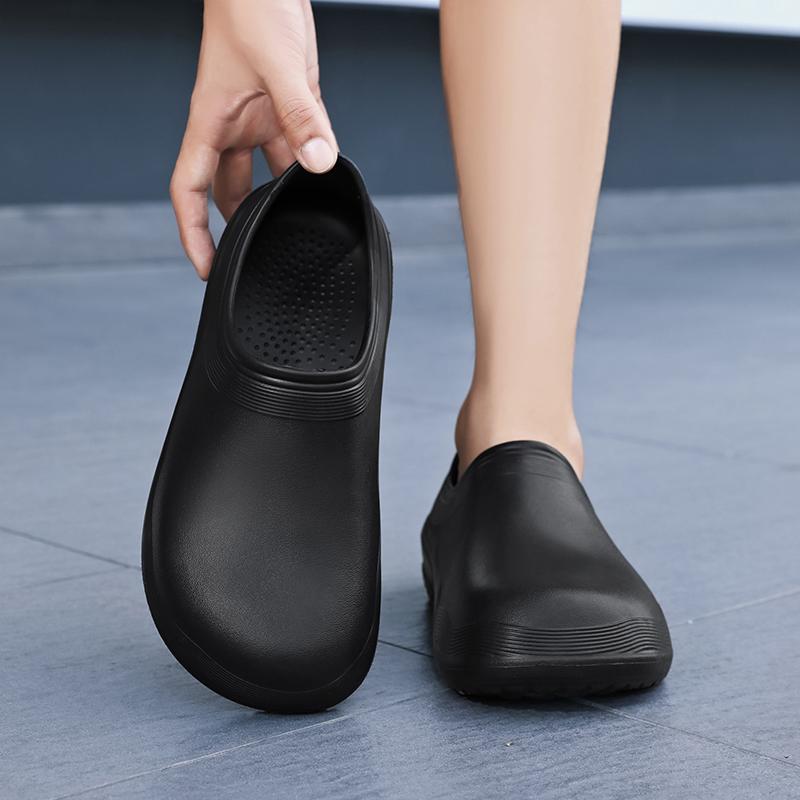 Fashion Thick Soled Height Increase Men Chef Shoes Oil Proof Waterproof Kitchen Cook Shoes Clogs Work Hospital Anti Slip Sandals Unisex
