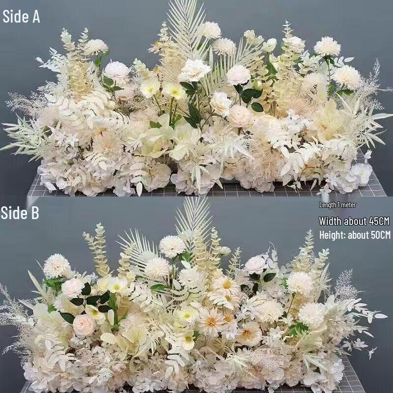 Large Silk Eucalyptus Flower Row for Wedding Aisle and Engagement Background Decoration
