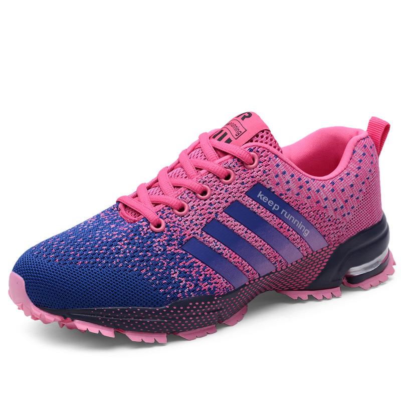 2 Summer New Couple Sports Trendy Shoes Fly-woven Mesh Men's Running Breathable Large-size Men's Shoes