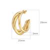 Minimalist Gold Titanium Steel Geometric Hoop Earrings