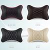 2pc Luxury Car Headrest Neck Pillow Pu Leather Quilted Plaid Soft Comfortable Breathable Pillow Cushion Car Interior Accessories