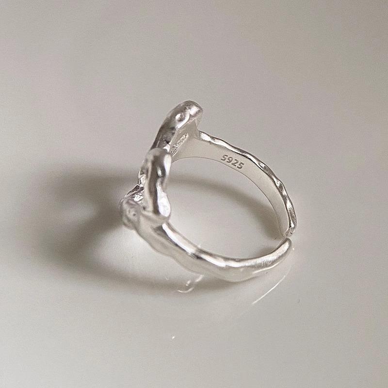 Irregular Heart Eyecatching Ring For Women Trendy Copper Fashion Jewelry For Autumn 2024