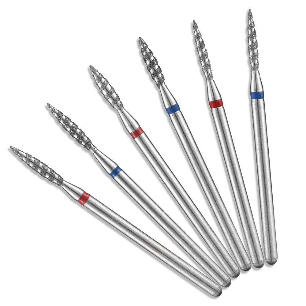 Tornado Flame Diamond Nail Drill Bit Milling Cutters Pedicure Diamond Burrs for Electric Polisher Accessories Tools