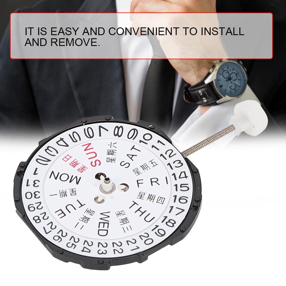 SL28 Three Hands Quartz Movement Date Watch Wristwatch Repair Accessory (Double Calendar)