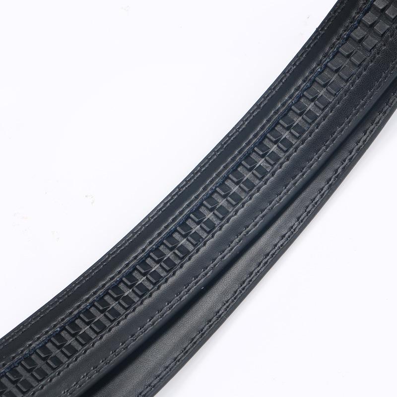 Guanpin Men's 3.1CM Two-Layer Leather Belt with Automatic Buckle