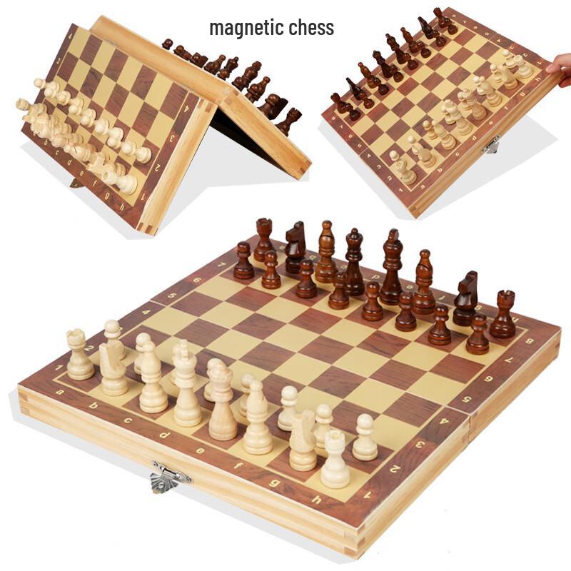 Solid Wood Portable Chess Set