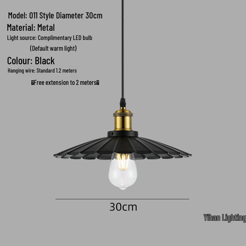 Modern Nordic Single-Head Pendant Light for Hotels, Bars, and Restaurants - Industrial Retro Style Lampshade.