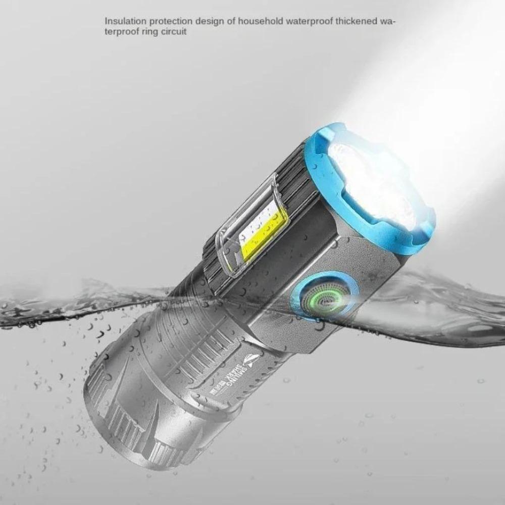 Mini 3LED Flashlight Ultra Strong Portable Lights 5 Lighting Modes USB Rechargeable Built-in Battery with COB Lights Pen Clip