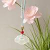 Natural White Ice Jade Chalcedony Agate Cloud Ruyi Peace Lock Pendant Necklace - Ancient Style Light Luxury for Couples