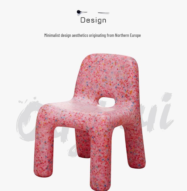 Nordic Creative Children's Chair - Simple Plastic Stool with Backrest for Kindergarten or Home Dining.