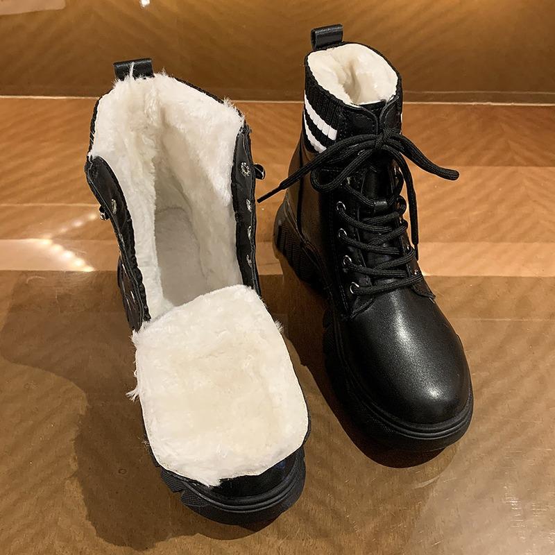 New Round Toe Cross Strap Fashion Women's Shoes Wear-resistant Comfortable Elegant Casual Ankle Boots Chaussure Femme