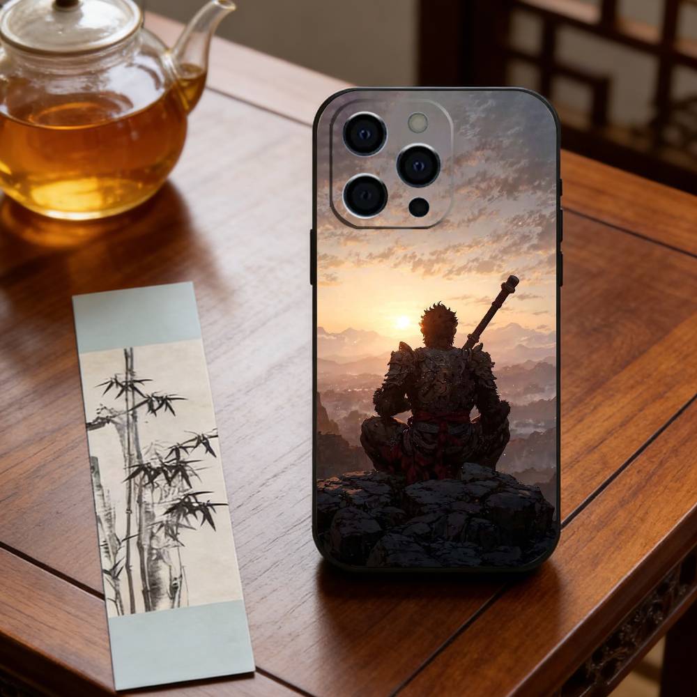 Black Myth WuKong Phone Case For iPhone 17, 16,15,14,13,12,11 Plus,Pro Max, Others Soft Black Cover
