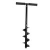 Garden Auger Drill Bit, T Shape Hand Drill Auger Post Hole Digger Steel Spiral Drill Bit with Handle Multifunction Garden Auger Tool Drill Digger Bit