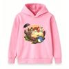 Kids Boys Girls Casual Hooded Sweatshirt, Cute Cartoon Totoro Print Long Sleeve Pullover Tops, Cozy Soft Crew Neck Outerwear for Children Daily Wear