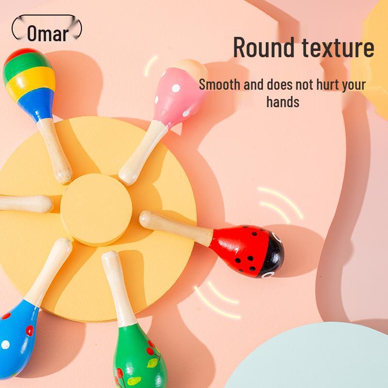 Infant & Toddler Wooden Maracas and Sand Eggs - Early Education Orff Percussion Instruments for Babies and Children