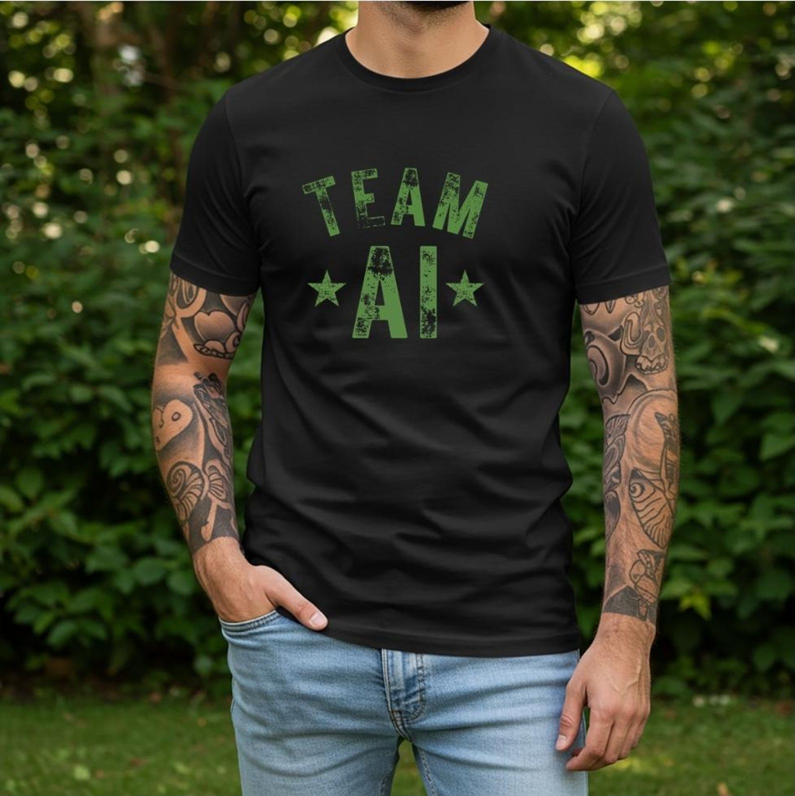 Team AI Shirt, Funny AI T-Shirt, Artificial Intelligence Graphic Tee, ChatGPT Fan Shirt, Tech Geek Gift, AI Enthusiast Tee XL