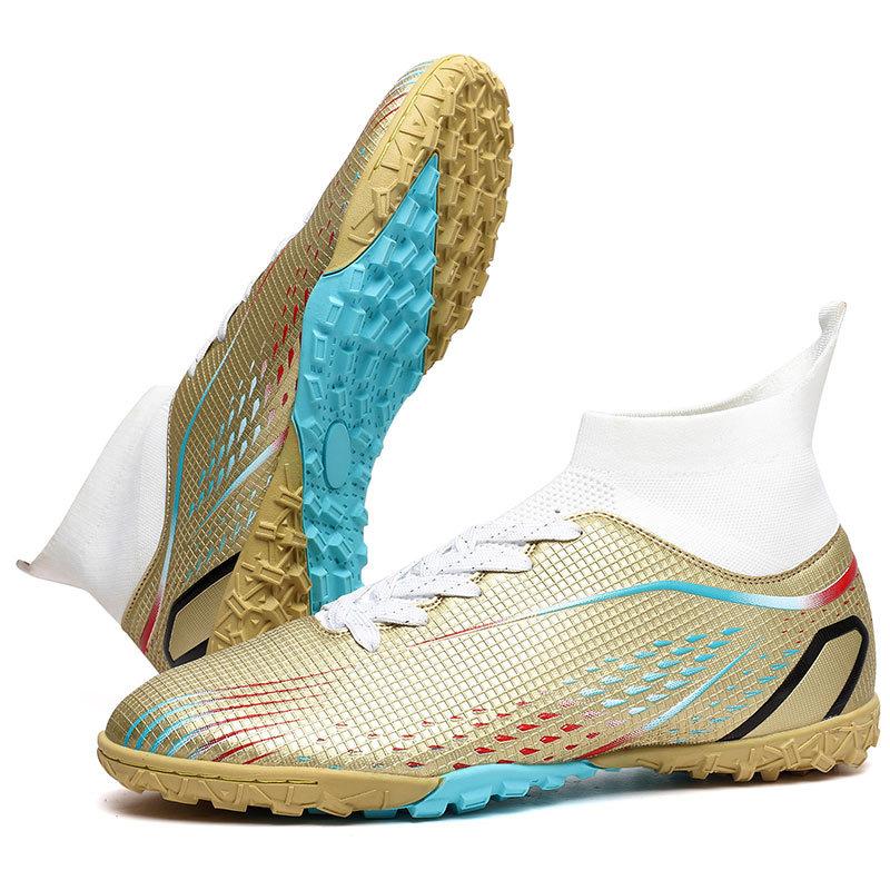 Professional Sports Soccer Shoes Men's High Top Student Teen Male TF Broken Nails Girl Training Adult Game