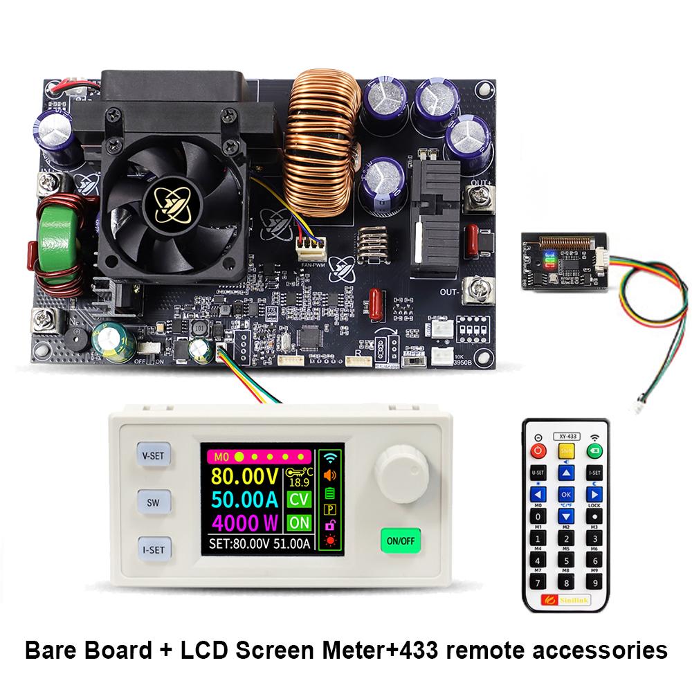 XY8050S CNC DC Buck Power Supply 4000W 50A Adjustable Stabilized Converter Module MPPT Solar Charging CV CC CW Rotate Screen