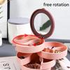 360 Degree Rotating Jewelry Organizers With Multiple Layers For Earrings Necklaces Rings ABS Materials Storage Box