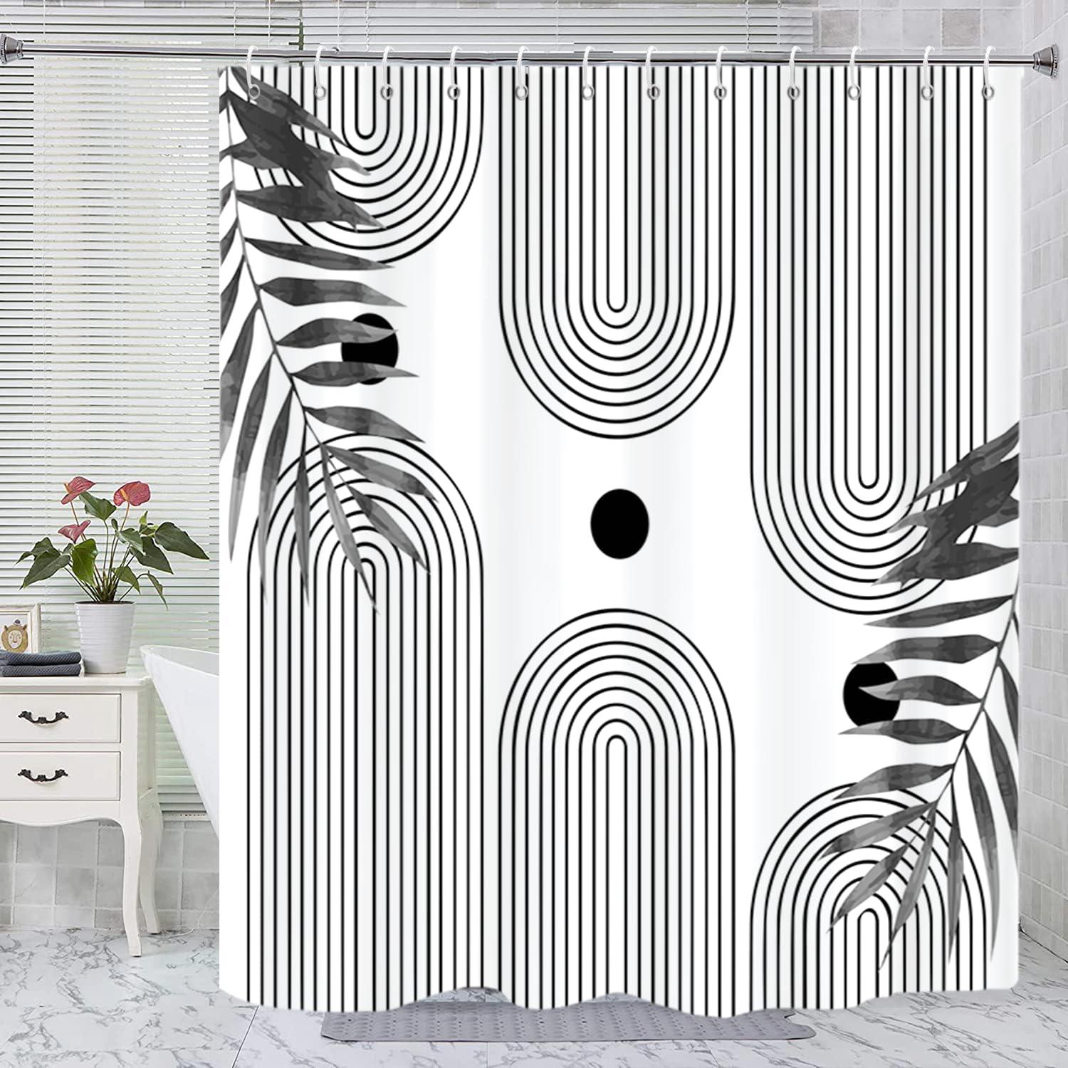 

Vikama Minimalist Geometric Block Shower Curtain, Morandi Color Block Print, Waterproof Modern Bathroom Partition Curtain W60H190(CM)-1 Pcs