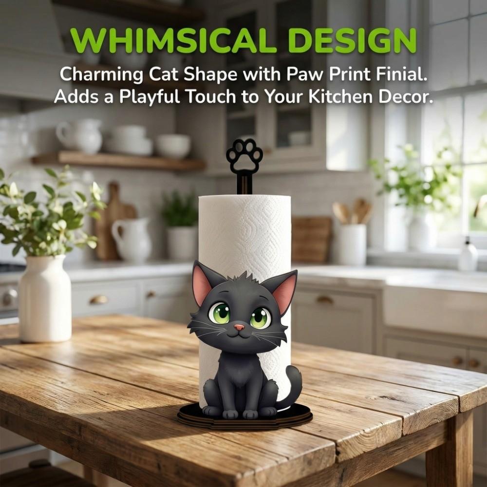 Food Wrap Animal Wooden Tissue Holder Wooden Roll Paper Standing Rack Kitchen Towel Rack  Bathroom