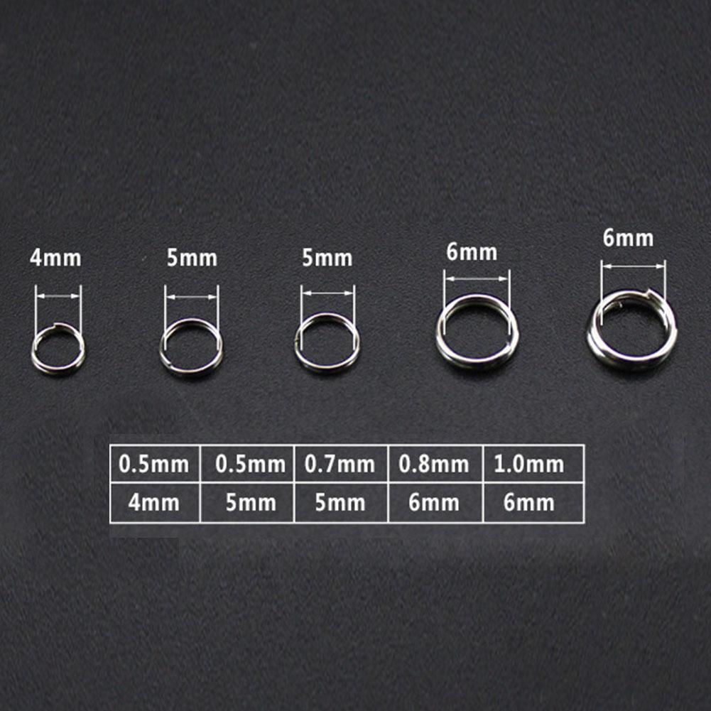 5-Size Fishing Connector High Carbon Steel Fishing Double Ring Connector Heavy Duty for Crank Hard Bait Accessories Tackle