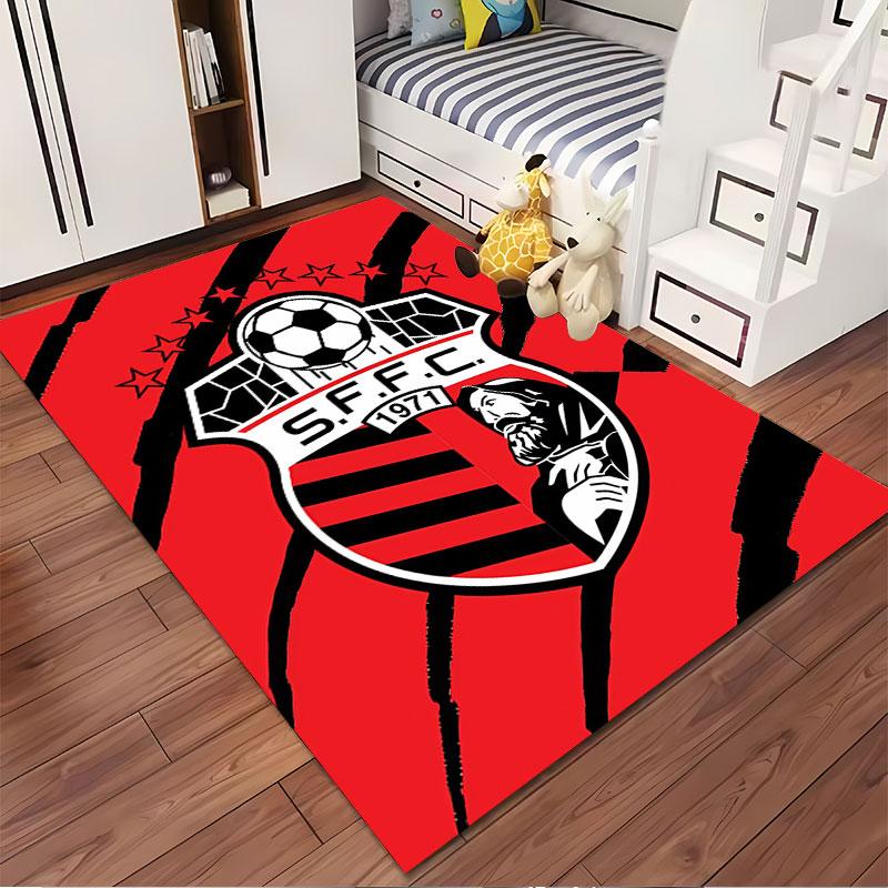 Red Football Team Logo Carpet suitable as a non-slip mat for the living room or bedroom sofa