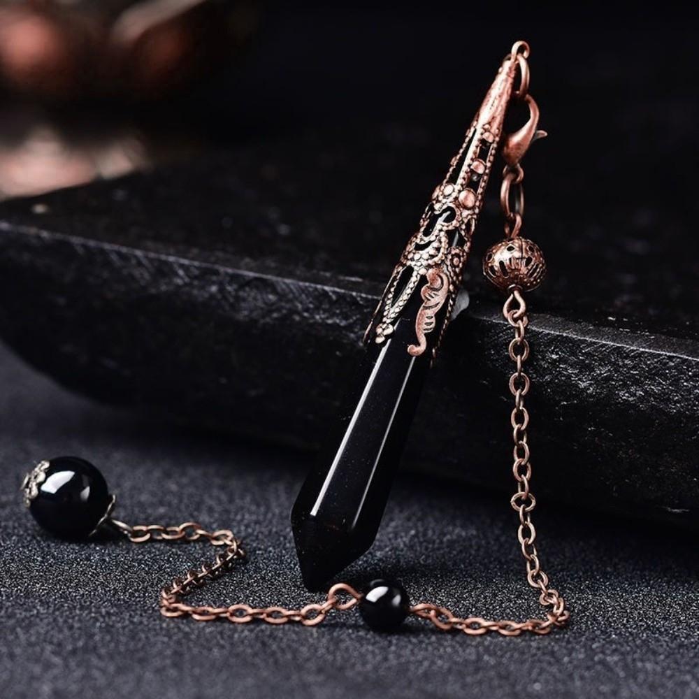 Energy Natural Crystal Pendulums Hexagon Cone Witch Spiritual Pendulos Jewelry Gift