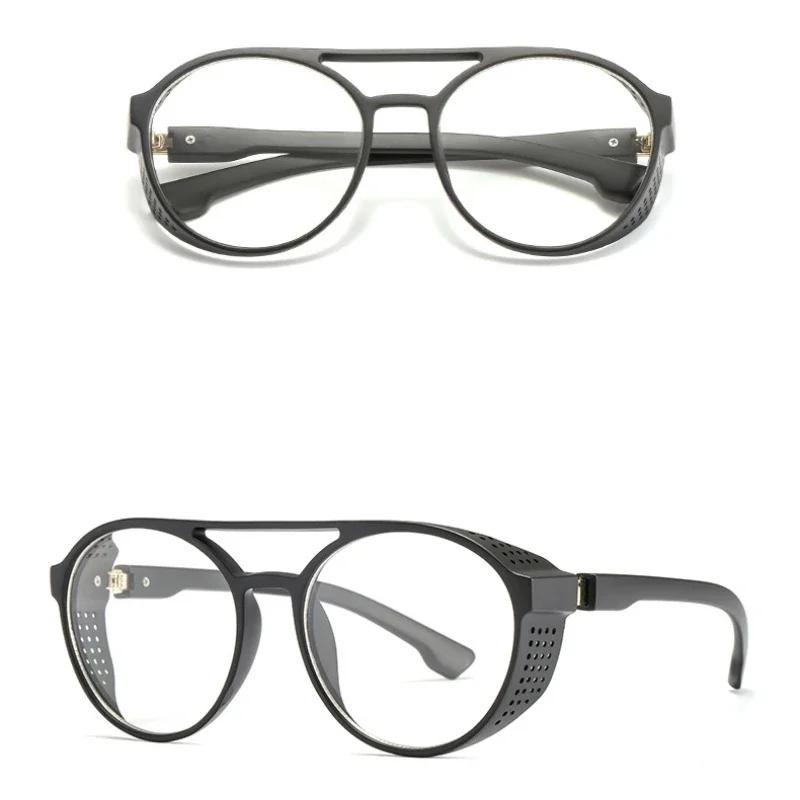 Fashion Retro Punk Sports Sunglasses Men Outdoor UV400 Sun Glasses Goggle Shades Vintage Large Round Frame Eyewear for Male