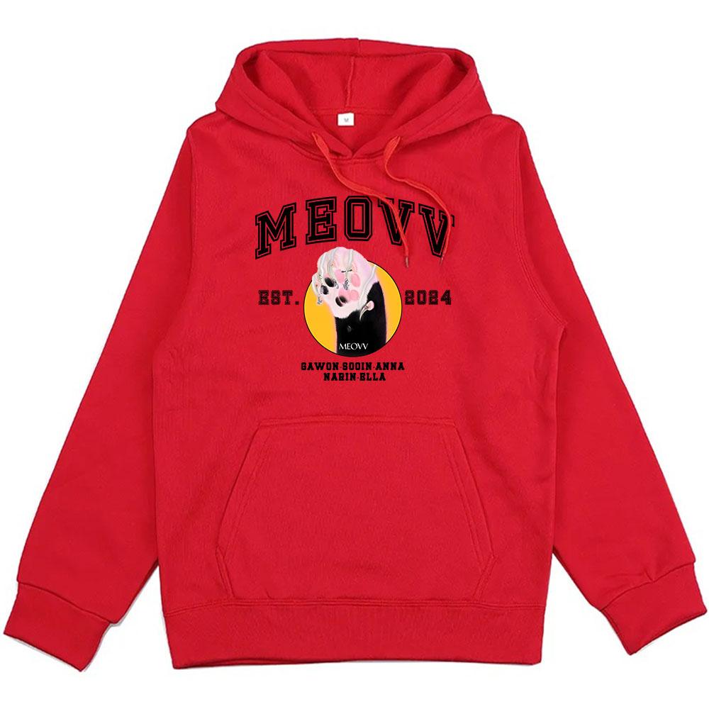 Meovv Est Girls' Band Hoodies Meow Song Cartoon Print Sweatshirts Kawaii Graphic Clothes Sudaderas Hombre Long Sleeve