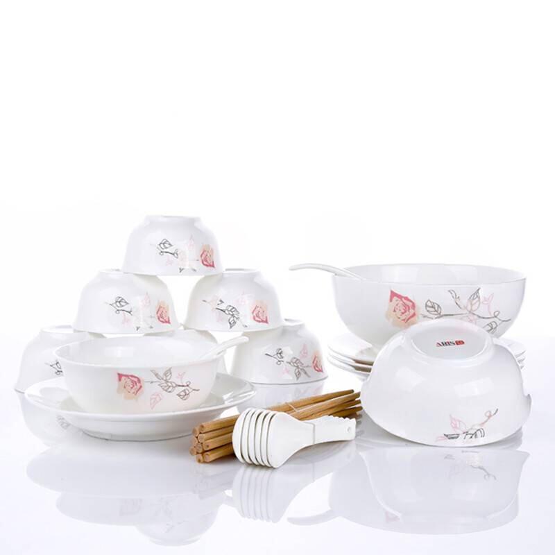Louisfeis Eternal Rose 26-Piece Ceramic Dinnerware Set