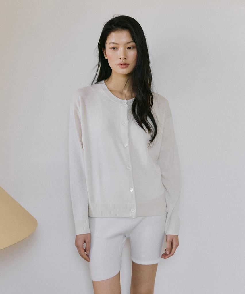 Peulob Silk Wool Cardigan Ivory
