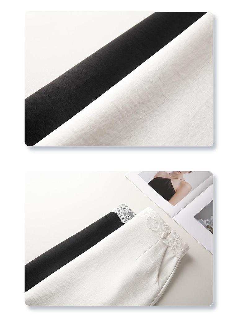 Women's White High-Waisted Midi Skirt - Versatile Summer 2025 Fashion