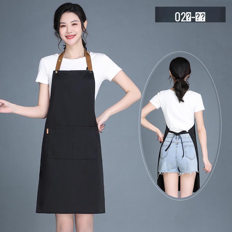 Adjustable Waterproof & Oil-proof Printed Apron with Logo and Text, Thickened Material, Stain-resistant, with Neck Strap.