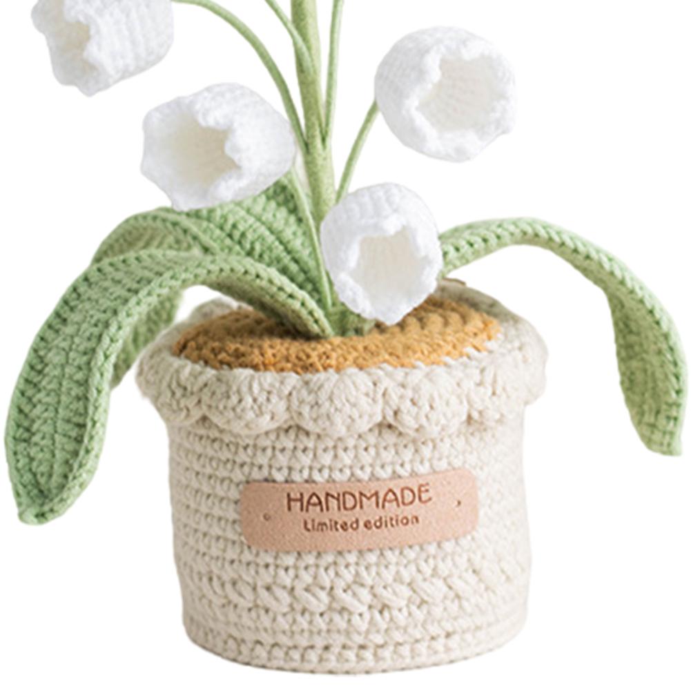 Knitted Flowers Decorations Decorative Crochet Flowers Potted Plants Knitted Artificial Flowers Gifts for Friends